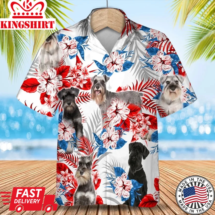 Schnauzer Trendy Hawaiian Shirt Gift For Summer, Summer Aloha Shirt, Trendy Hawaiian Shirt For Men And Women