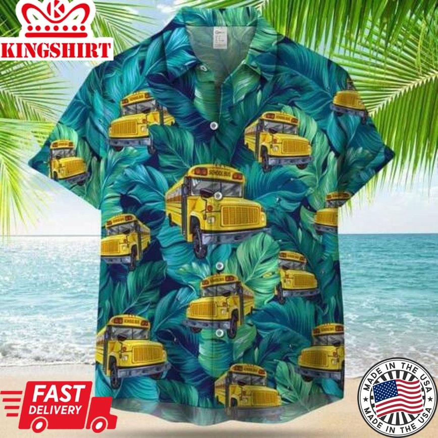 School Bus Back To Summer Trendy Hawaiian Shirt