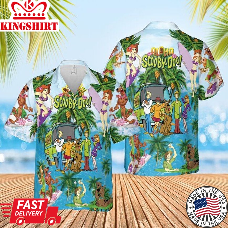 Scooby-Doo Hawaiian Shirt Aloha Scooby-Doo On Vacation Hawaii Shirt Cute Scooby-Doo Aloha Shirt