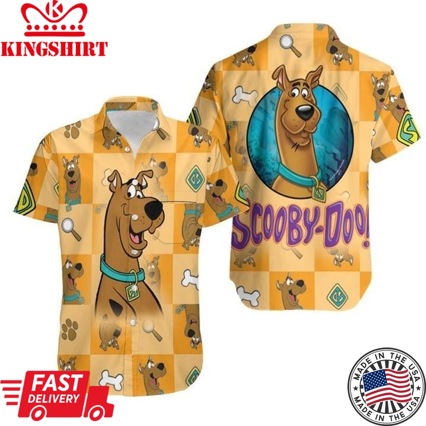 Scooby-Doo Hawaiian Shirt Scooby-Doo The Detective Dog Yellow Hawaii Shirt Cute Scooby-Doo Aloha Shirt