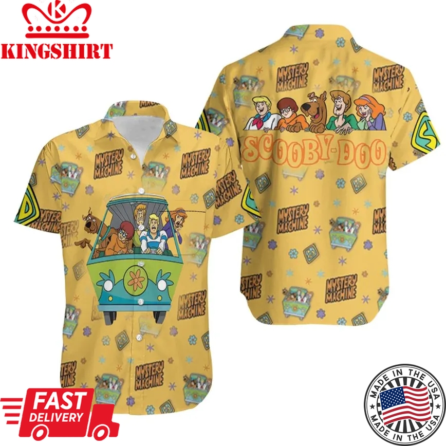 Scooby-Doo Trendy Hawaiian Shirt Scooby-Doo And Team Mystery Machine Hawaii Shirt Scooby-Doo Aloha Shirt 2022