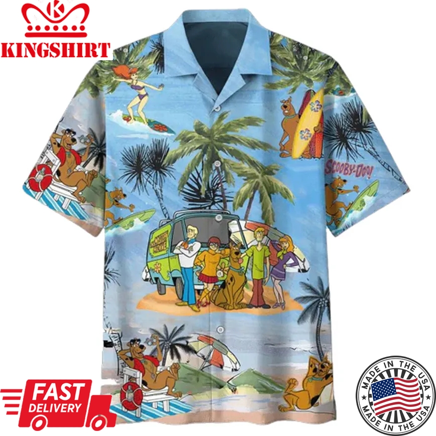 Scooby-Doo Trendy Hawaiian Shirt Scooby-Doo And Team On Vacation On The Beach Hawaii Shirt Amazing Scooby-Doo Aloha Shirt 2022