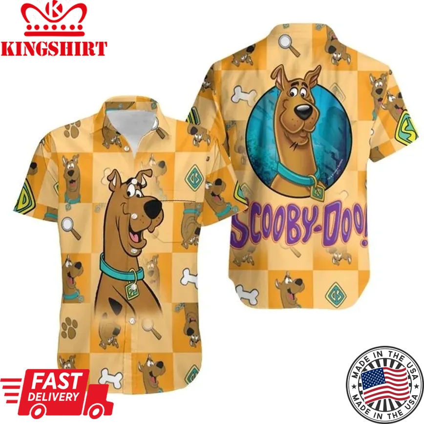 Scooby-Doo Trendy Hawaiian Shirt Scooby-Doo The Detective Dog Yellow Hawaii Shirt Cute Scooby-Doo Aloha Shirt 2022