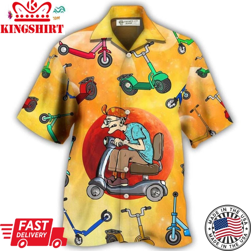 Scooter Solar System Never Underestimate Hawaiian Shirt