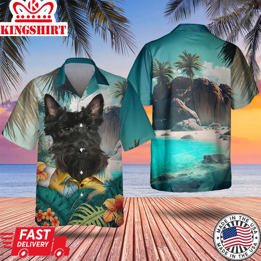 Scottish Terrier Trendy Hawaiian Shirt, Dog Lover Trendy Hawaiian Shirt, Summer Gift For Men And Women