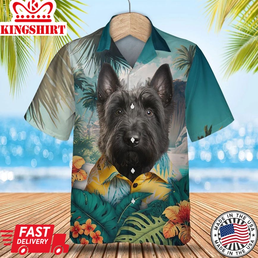 Scottish Terrier Tropic Escape - Unleash Your Style with this 3D Tropical Trendy Hawaiian Shirt