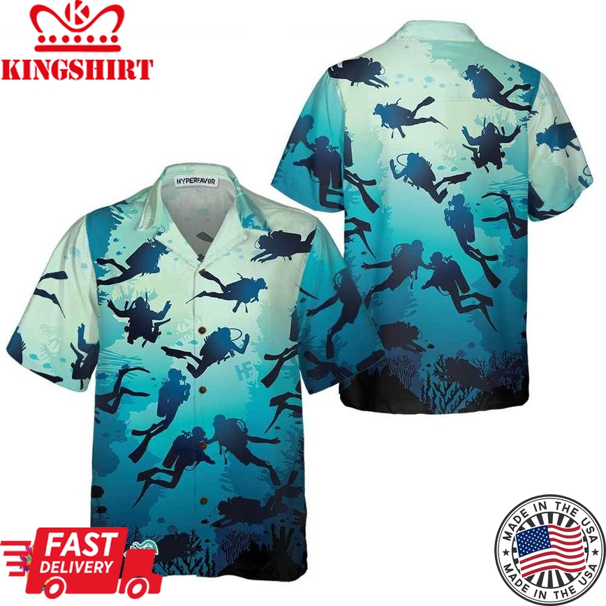 Scuba Diving Beach Hawaiian Shirt, Cool Scuba Diving Shirt For Men, Unique Gift For Scuba Diver