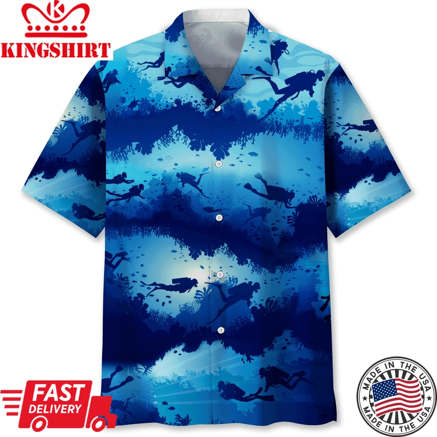 Scuba Diving Beach Trendy Hawaiian Shirt