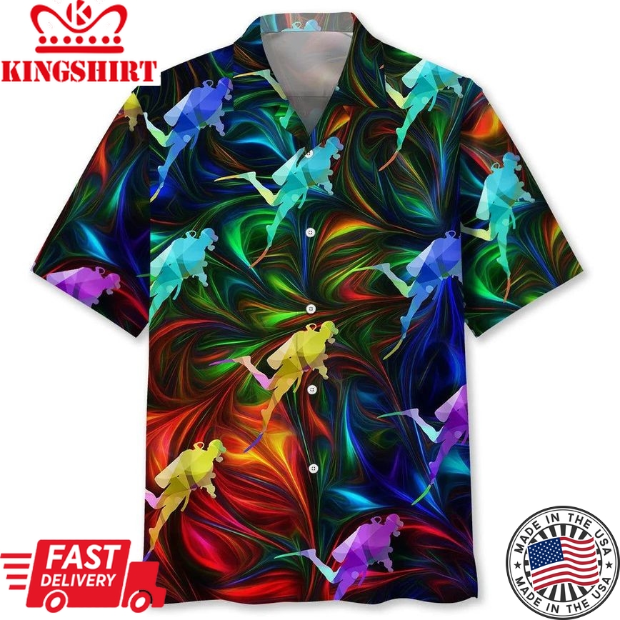 Scuba Diving Color Trendy Hawaiian Shirt