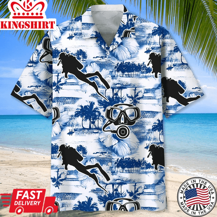 Scuba Diving Nature Trendy Hawaiian Shirt For Men, Scuba Diving Life Shirt, Scuba Diving Gifts