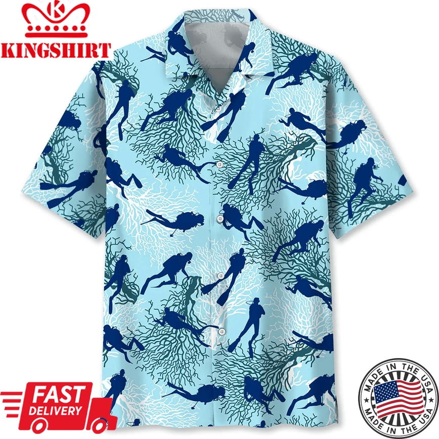 Scuba Diving Ocean Light Trendy Hawaiian Shirt