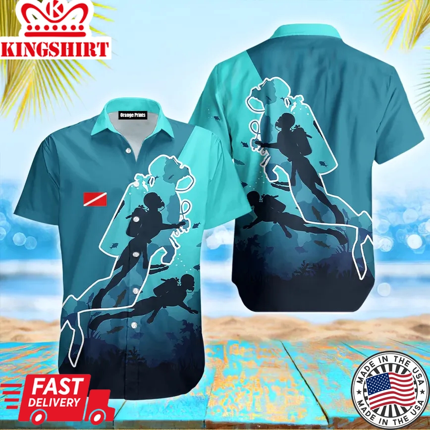 Scuba Diving Trendy Hawaiian Shirt For