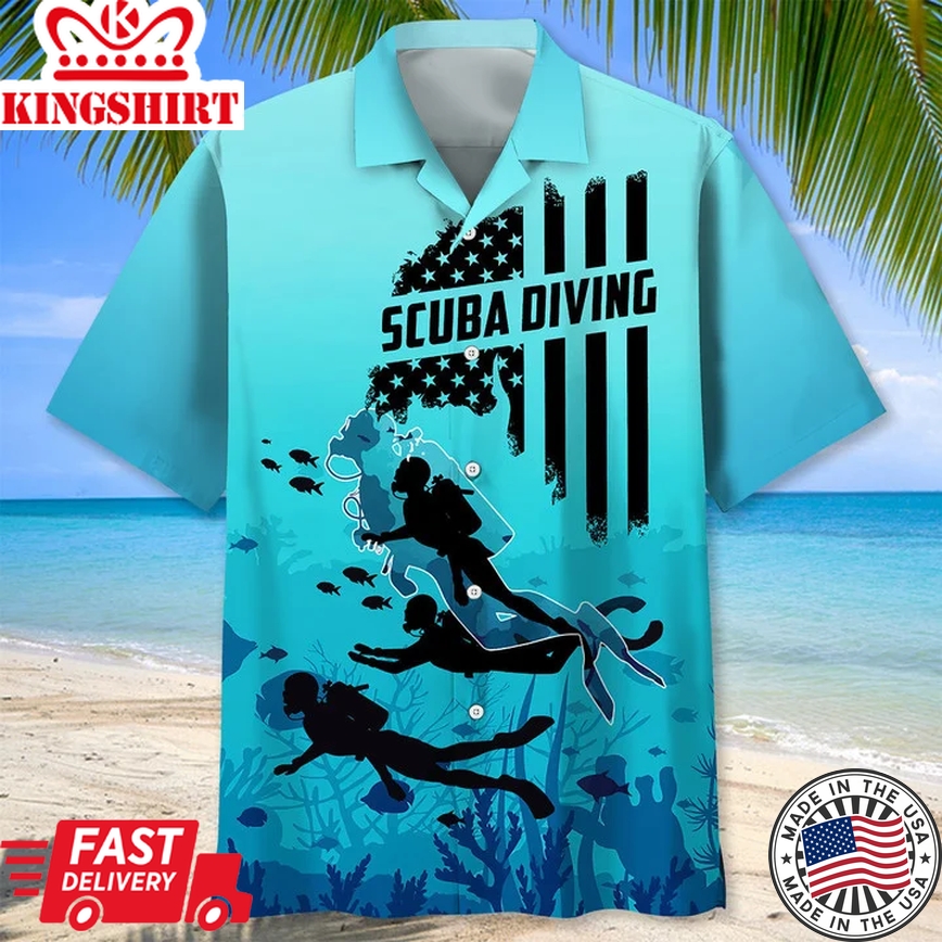 Scuba Diving Trendy Hawaiian Shirt, Scuba Diving Shirt, Scuba Diver Shirt, Trendy Hawaiian Shirt For Men And Women