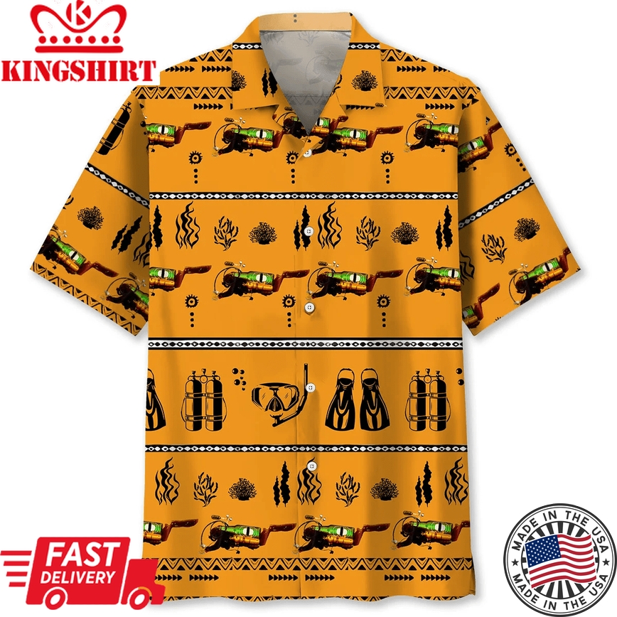 Scuba Diving Vintage Tool Trendy Hawaiian Shirt