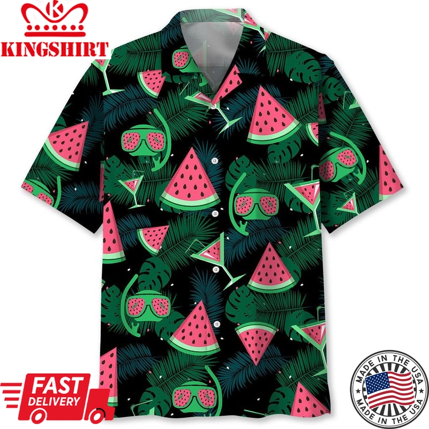 Scuba Diving Watermelon Trendy Hawaiian Shirt