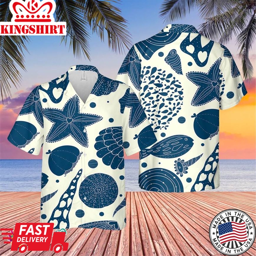 Sea Life Trending Hawaiian Shirt, Summer Vacation Hawaiian Shirt