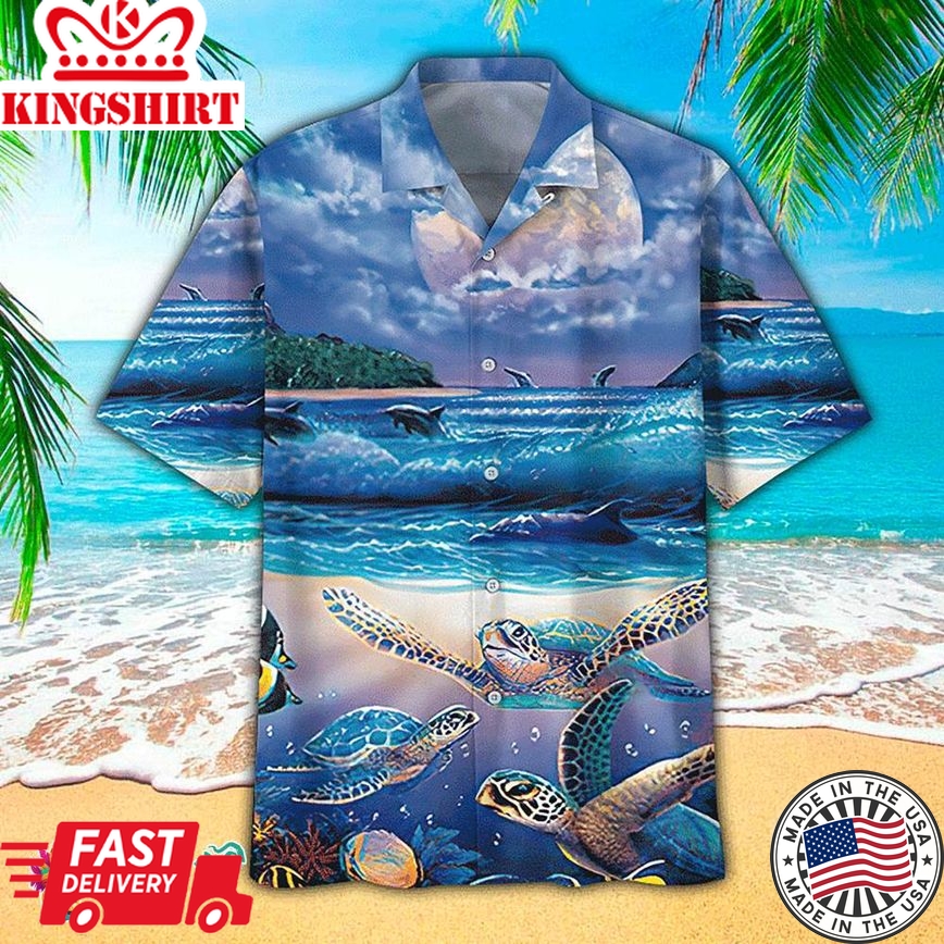 Sea Turtle Hawaiian Shirt Sea Turtle Beach Aloha Shirt, Aloha Hawaiian Shirts