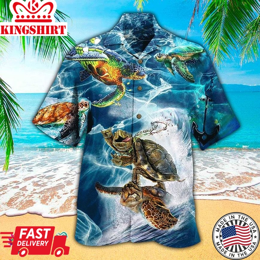 Sea Turtle Hawaiian Shirt Surfing Sea Turtle Aloha Shirt, Aloha Hawaiian Shirts