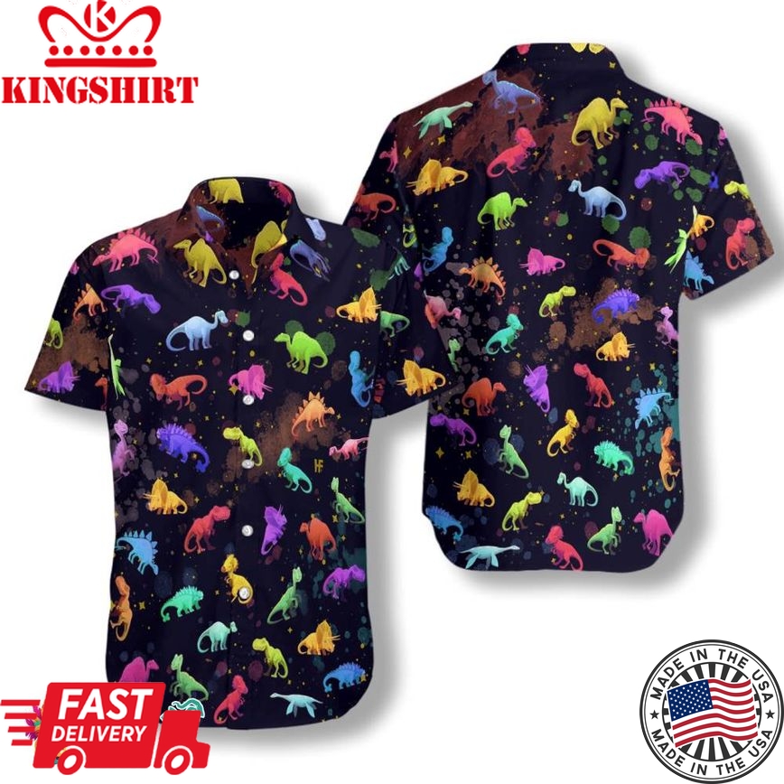 Seamless Dinosaurs Pattern Hawaiian Shirt