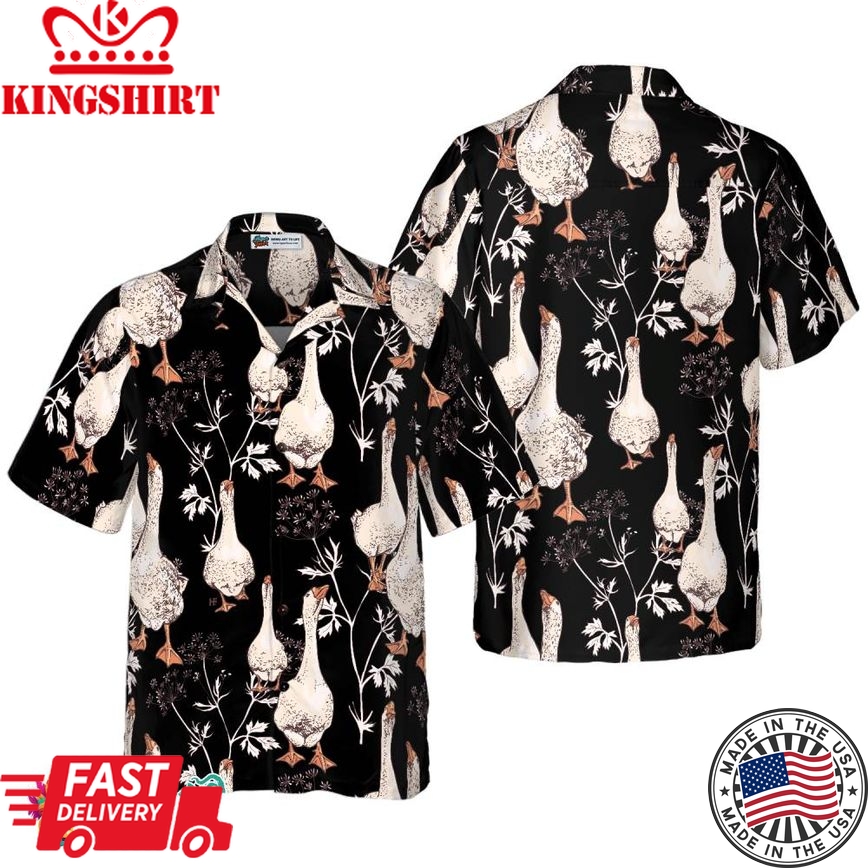 Seamless Gooses Pattern Shirt For Men Hawaiian Shirt