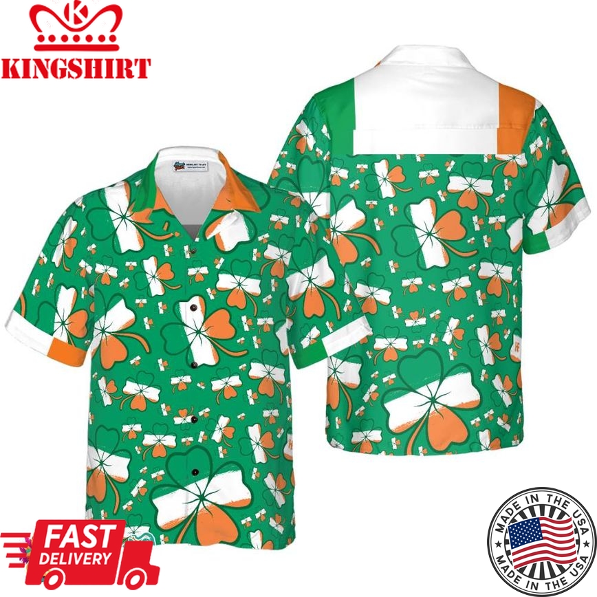 Seamless Ireland Styled Shamrock Saint Patrick's Day Irish V3 Hawaiian Shirt