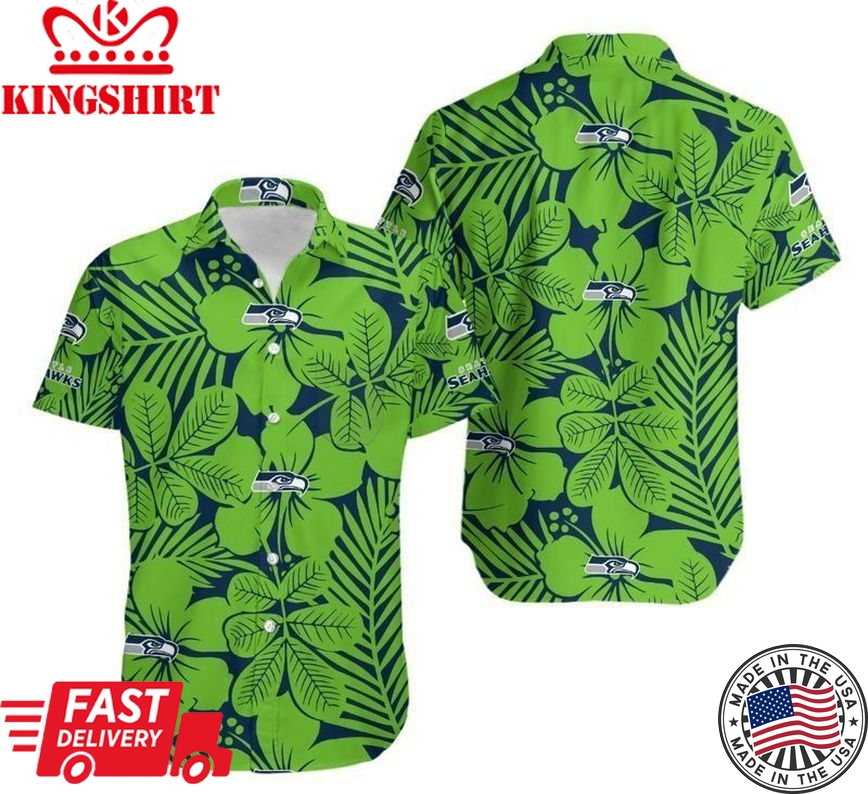 Seattle Seahawks Flower Hawaii Shirt And Shorts Summer Collection H97