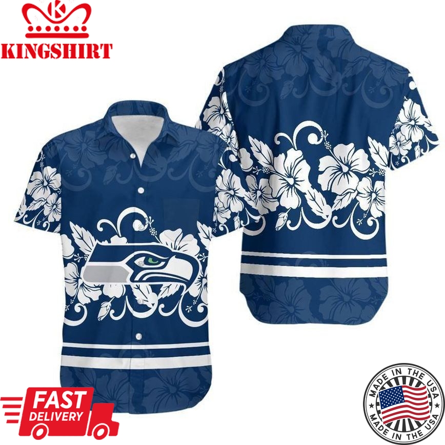 Seattle Seahawks Hibiscus Flowers Hawaii Shirt And Shorts Summer Collection