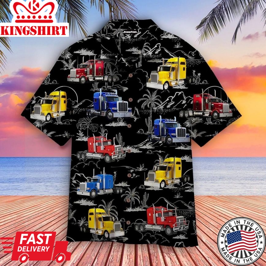 Semi Trailer Truck Trendy Hawaiian Shirt For