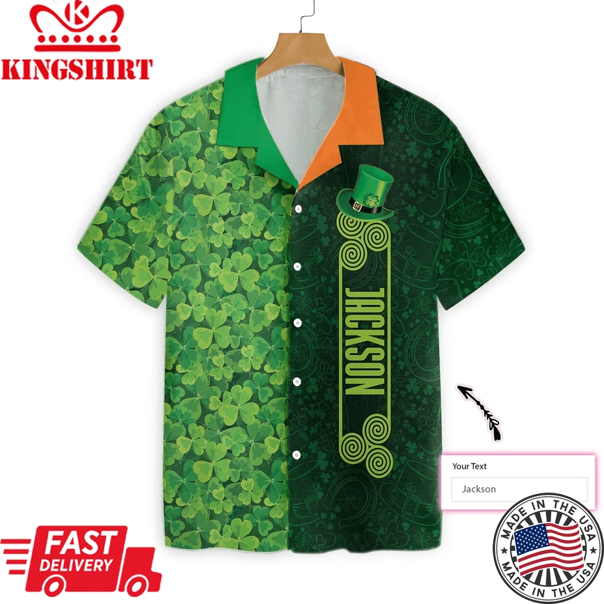 Shamrock Happy Saint Patrick's Day Irish Ireland Personalized Hawaiian Shirt