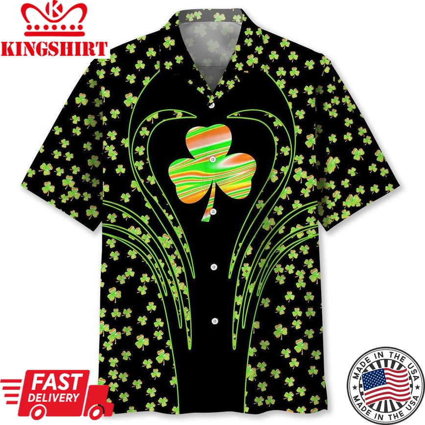 Shamrock Irish St.Patrick Day Trendy Hawaiian Shirt