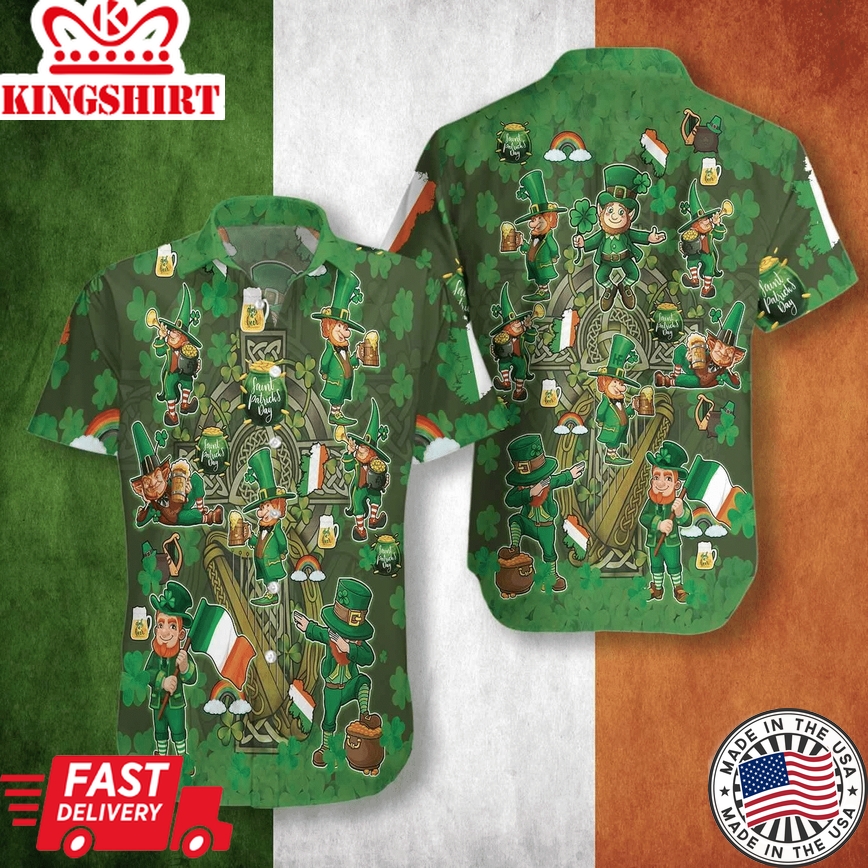 Shamrock Island: Saint Patrick's Day Hawaiian Shirt