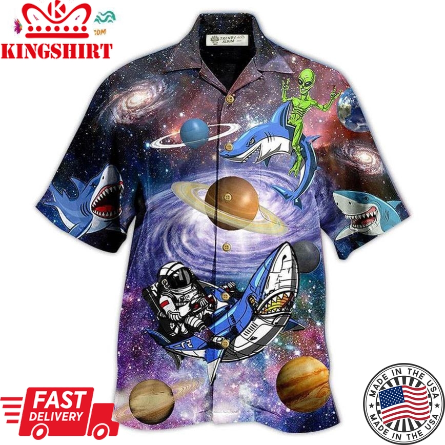 Shark Alien Space Hawaiian Shirt