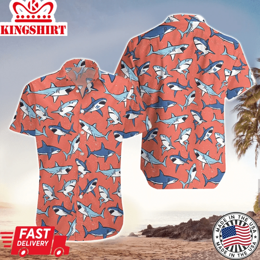 Shark Aloha Shirt, Trendy Hawaiian Shirt For Shark Lovers