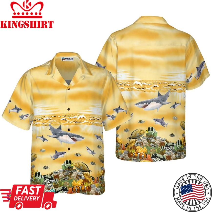 Shark Beach Hawaiian Shirt