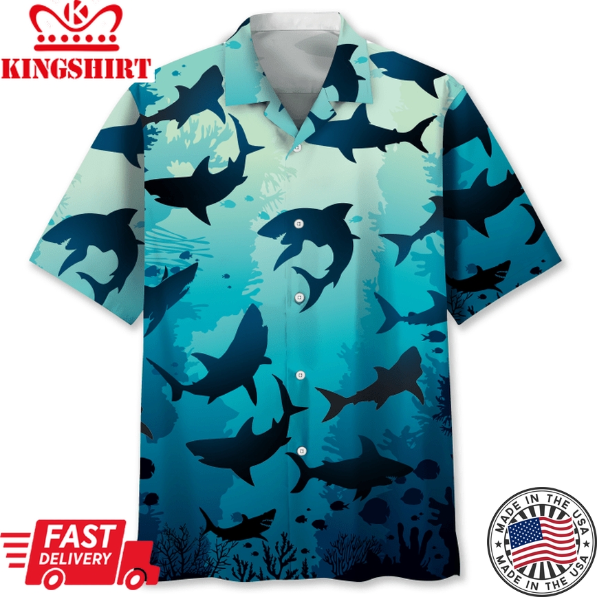 Shark Beach Trendy Hawaiian Shirt