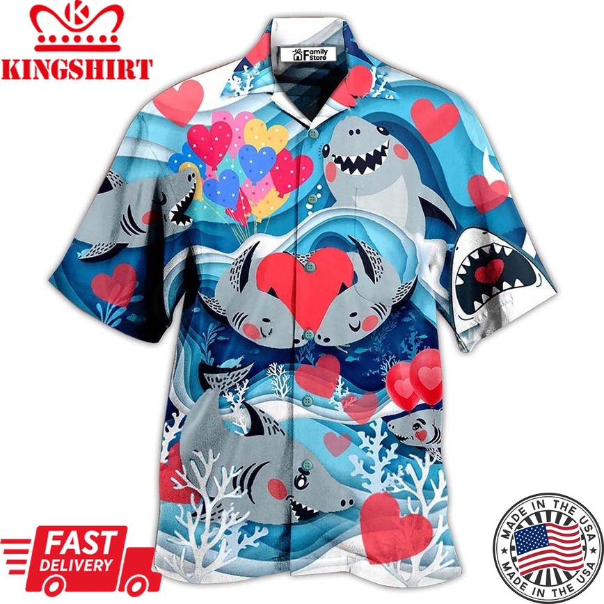 Shark Couple Love Style Hawaiian Shirt