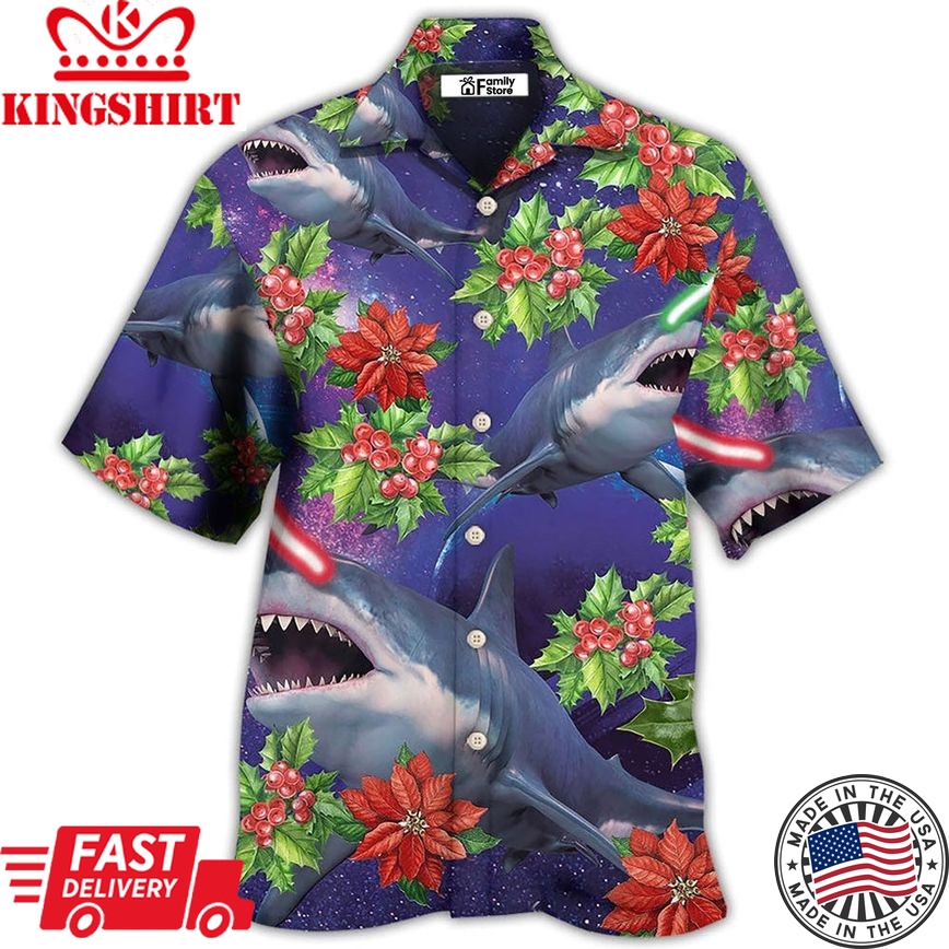 Shark Funny With Xmas Amazing Style Hawaiian Shirt