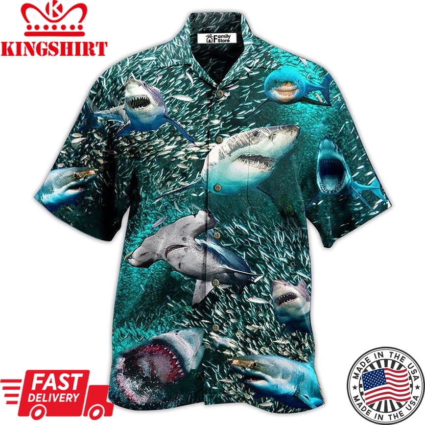 Shark In A World Full Of Fish Be A Shark Hawaiian Shirt