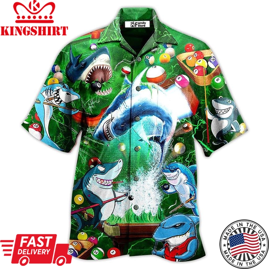 Shark It Takes Lots Of Balls To Play Pool Cool Hawaiian Shirt