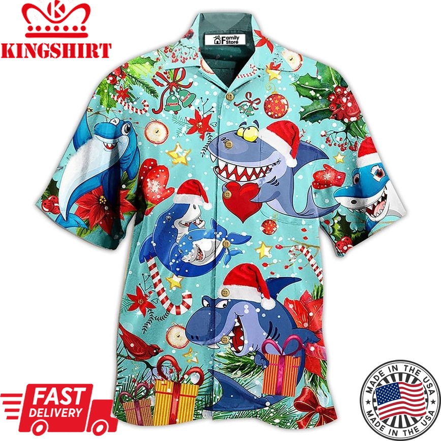 Shark Love Christmas Hawaiian Shirt