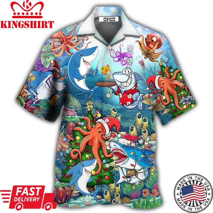 Shark Loves Beautiful Octopus Hawaiian Shirt