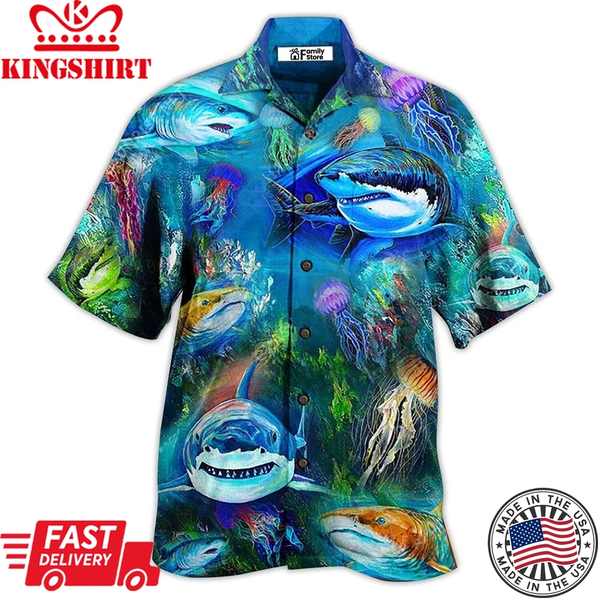 Shark Over Sea Awesome Hawaiian Shirt