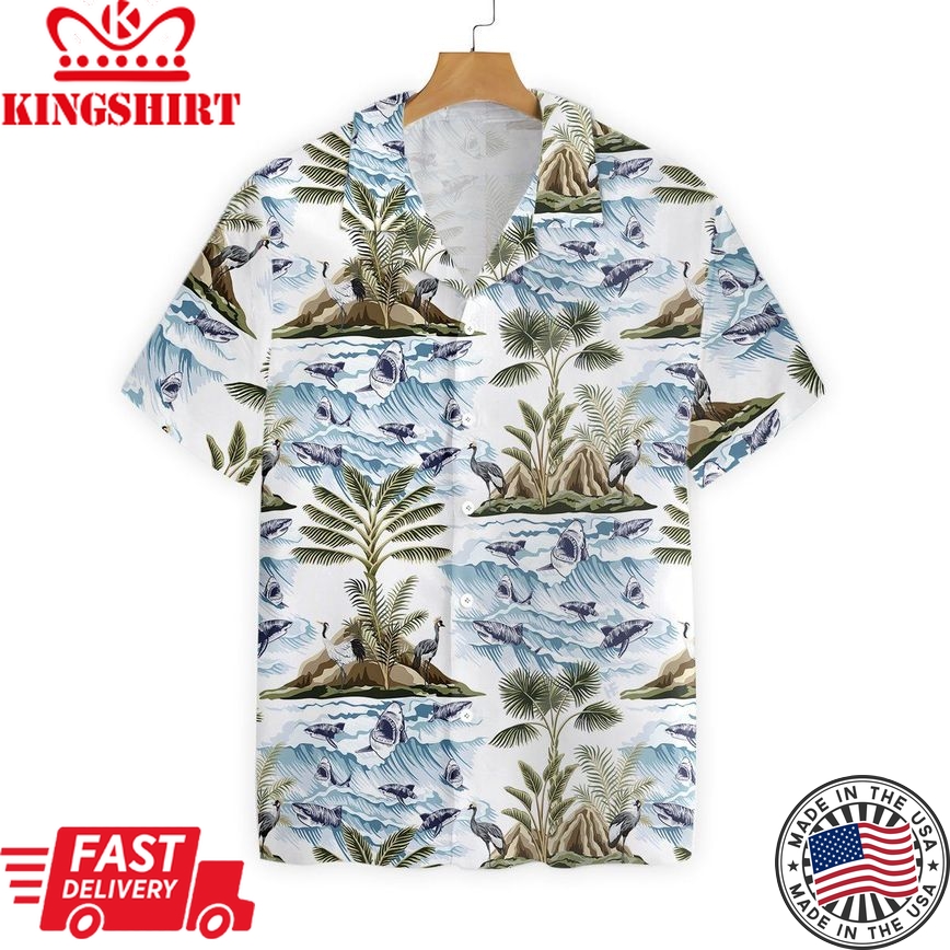 Shark Reef Retreat: Hawaiian Shirt for Shark Enthusiasts