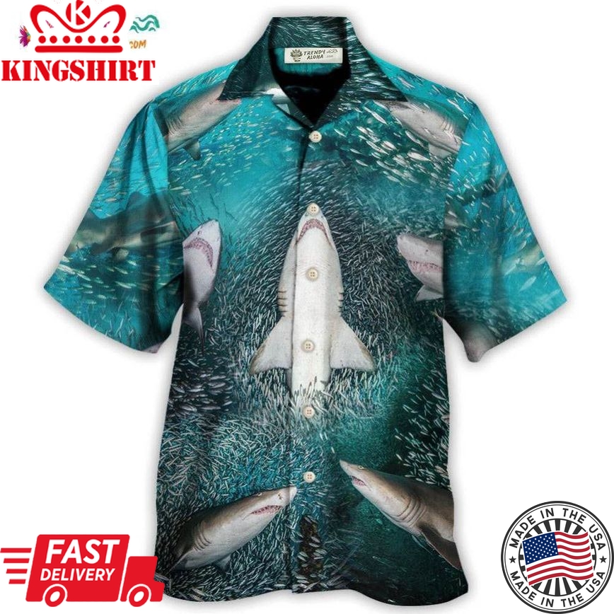 Shark'S Buffet -Thousands Of Sardines Hawaiian Shirt