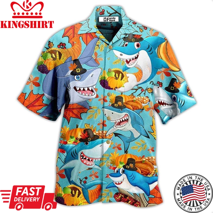 Shark Thanksgiving Funny Style Hawaiian Shirt