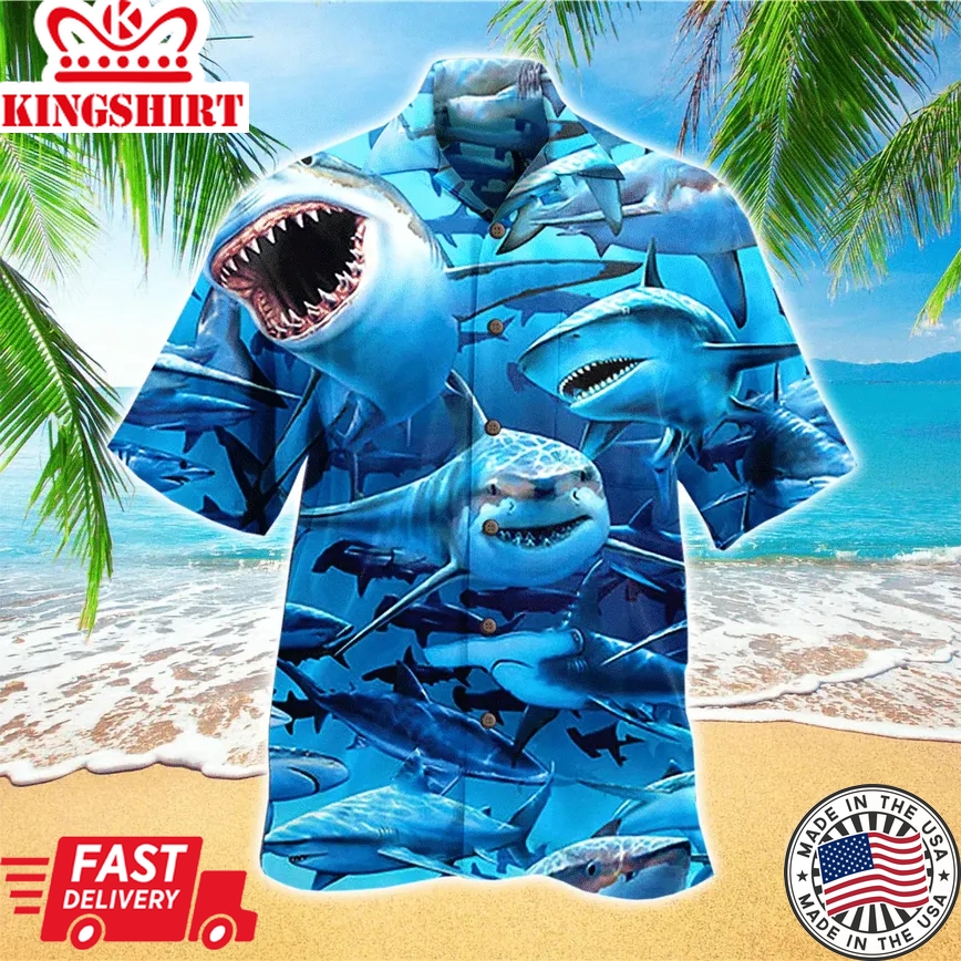 Shark Trendy Hawaiian Shirt, Perfect Gift Ideas For Shark Lover