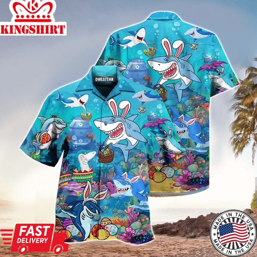 Shark Trendy Hawaiian Shirt, Shark Lover Aloha Shirt For