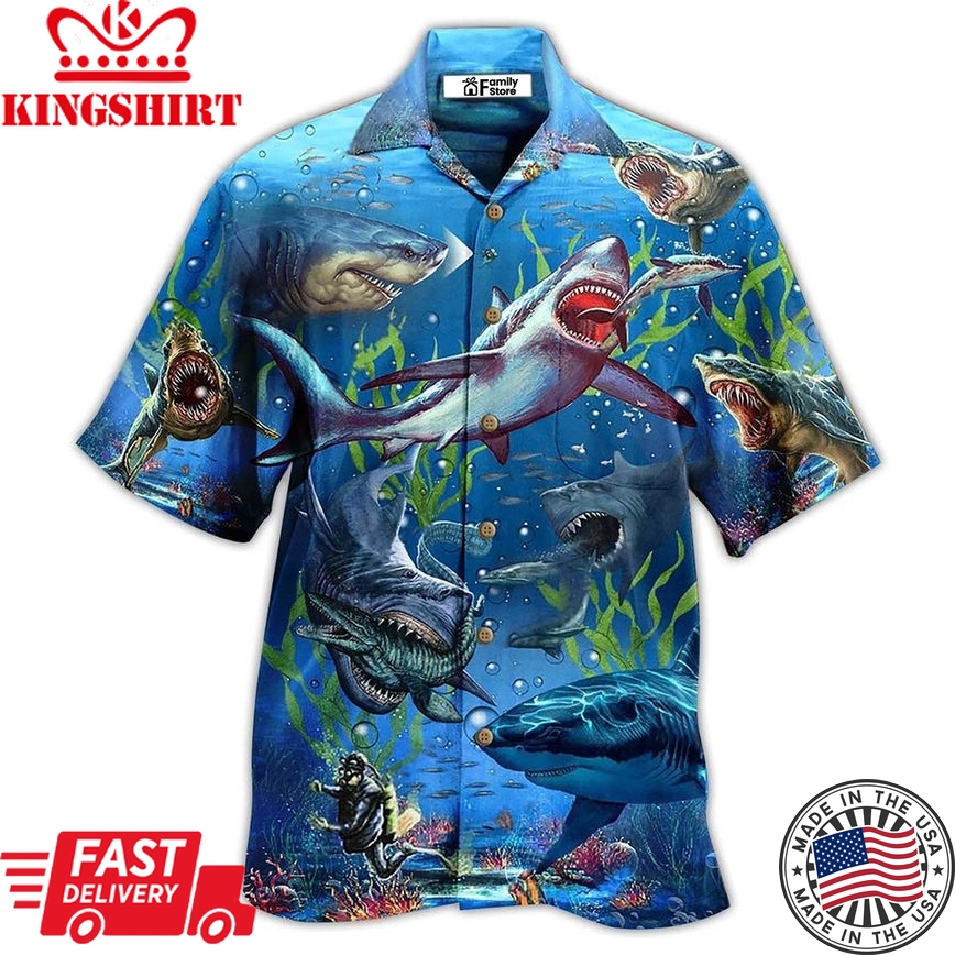 Shark What If Megalodon Was Alive Hawaiian Shirt