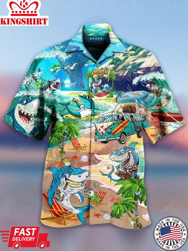 Sharks Trendy Hawaiian Shirt