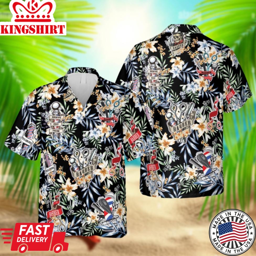 Shave Cut Trim Barber Trendy Hawaiian Shirt, Summer Shirt